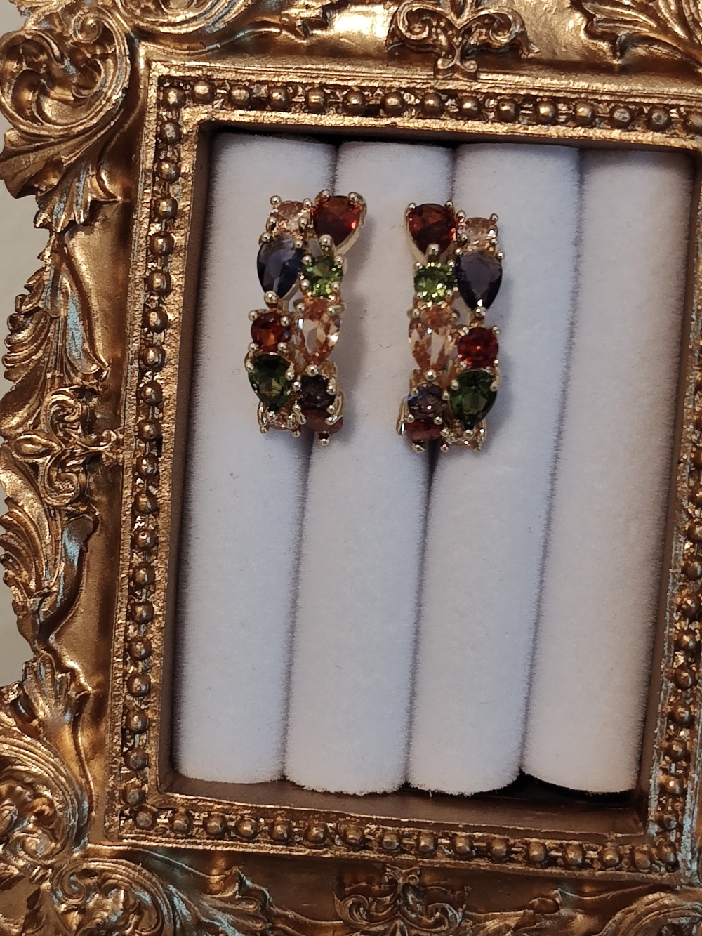 Multicolor Gemstone Hoop Earrings - Women Jewelry Five Star ⭐⭐⭐⭐⭐ Rated